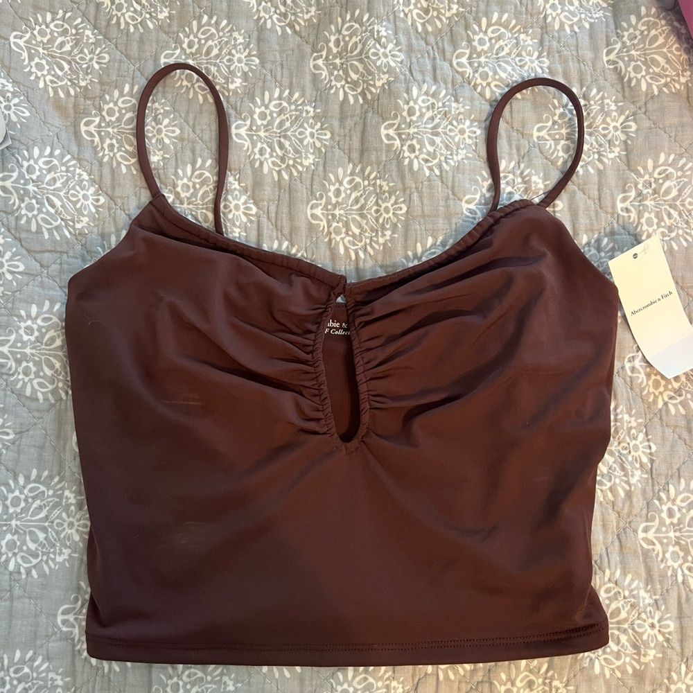 Abercrombie brown crop top